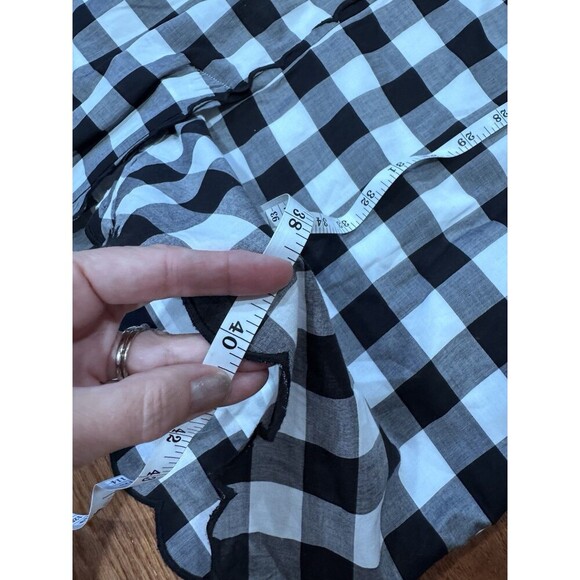 Talbots Gingham Shift Dress Womens Size 14 Black White Plaid Retro Mod Old Money - Picture 6 of 9